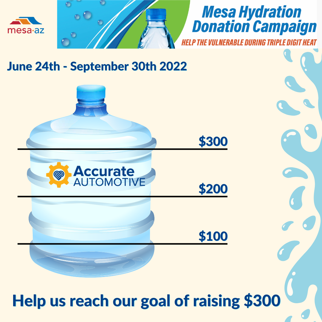 Team Accurate Automotive for City of Mesa's Hydration Donation Campaign 2022