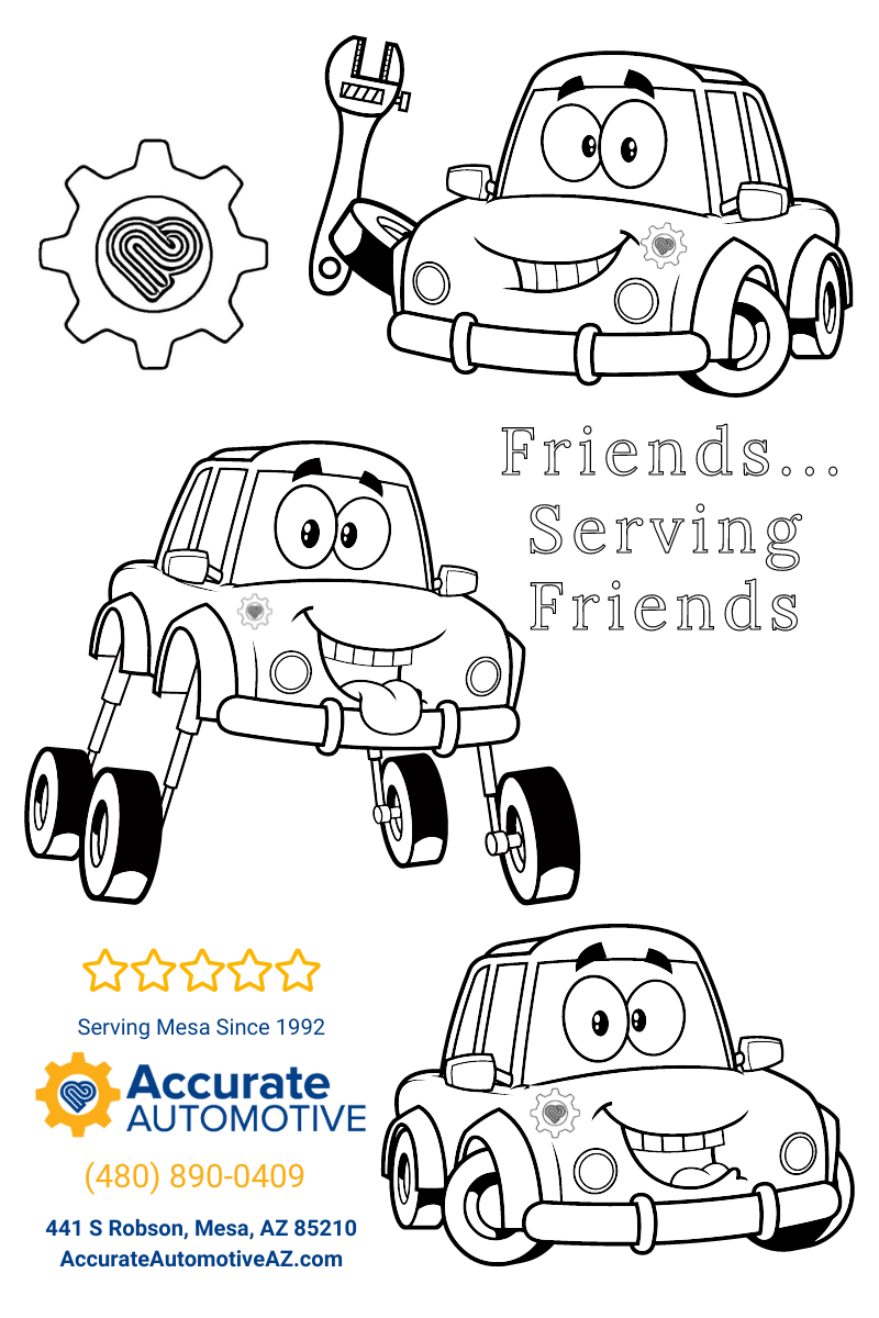 Accurate Automotive Mesa Arizona Free Coloring Page Friends Serving Friends (480) 890-0409